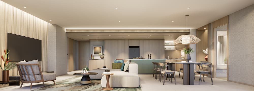 兩房公寓。悅柳居 - 紫藤為一棟精品住宅大樓，僅規劃少量專屬公寓，設計涵蓋一房和兩房公寓，格局規劃自17坪一房公寓至35坪兩房公寓。