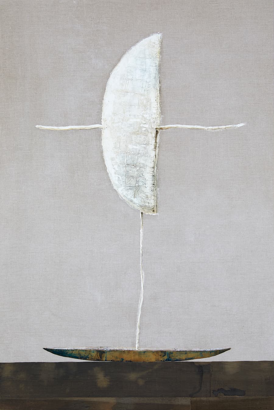 White wing airplane on boat/Josep Riera i Aragó